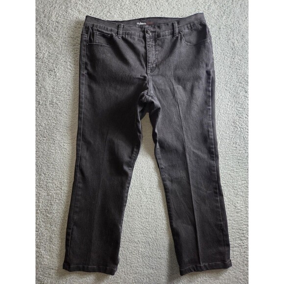 Style & Co Denim Jeans Womens 14 Short Charcoal Bootcut Tummy Control Stretch - Picture 2 of 13